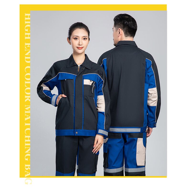 Workwear Uniform Manufacturer - Wholesale Unisex Workwear Jacket and Pants Breathable Men Industrial Work Clothes Customized Logo