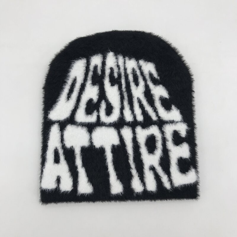 Winter Hat Manufacturer - Custom Unisex Outdoor Two Color Fuzzy Material Beanie