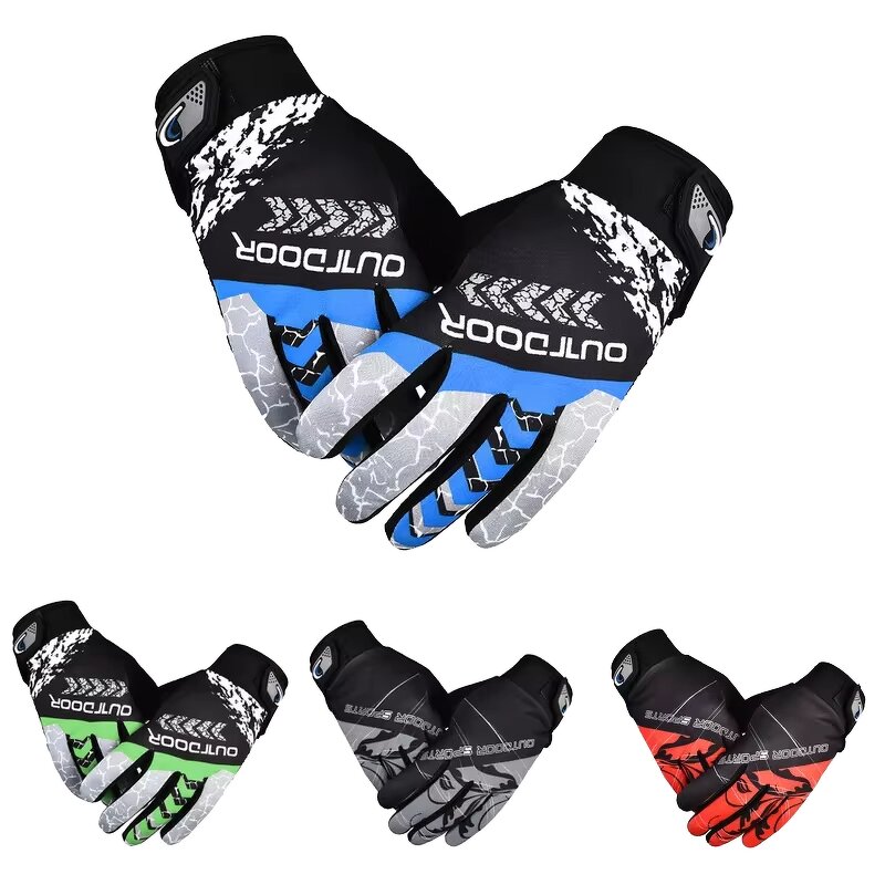 Cycling Gloves Manufacturer - Men's Women's Full Finger Motorbike Breathable Non-Slip Polyester Touch Screen Compatible Winter Riding