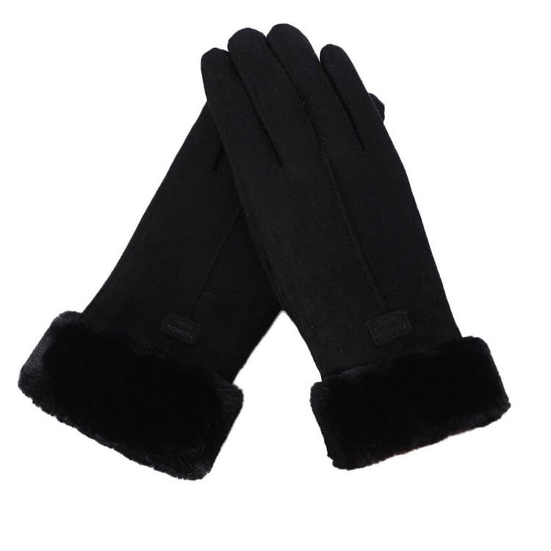 Winter Gloves Manufacturer - Women Autumn Winter Fashion Plush Faux Suede Warm Mitten Full Finger Outdoor Sport Touchscreen