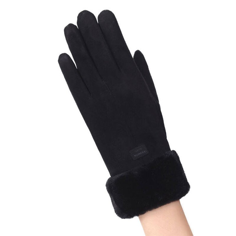 Winter Gloves Manufacturer - Women Autumn Winter Fashion Plush Faux Suede Warm Mitten Full Finger Outdoor Sport Touchscreen
