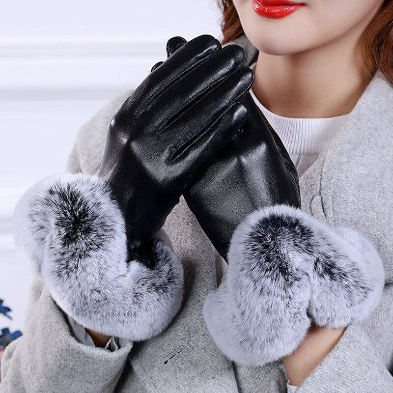 Leather Gloves Manufacturer - Women Winter Warm Full Finger Mittens Windproof Touch Screen Customized Color Outdoor Activities