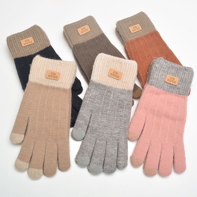 Winter Gloves Manufacturer - Custom China Warm Touch Screen Mittens Knitted Velvet Polyester Cotton Metallic Self Heating Cycling Outdoor