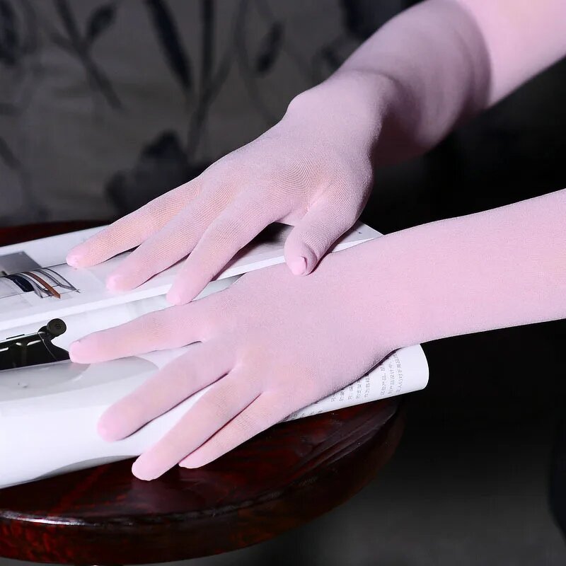 Wedding Gloves Manufacturer - Sexy Elbow Long Breathable Spandex Cotton Summer Lace Chiffon Spring Summer Loose Outdoor Sunscreen