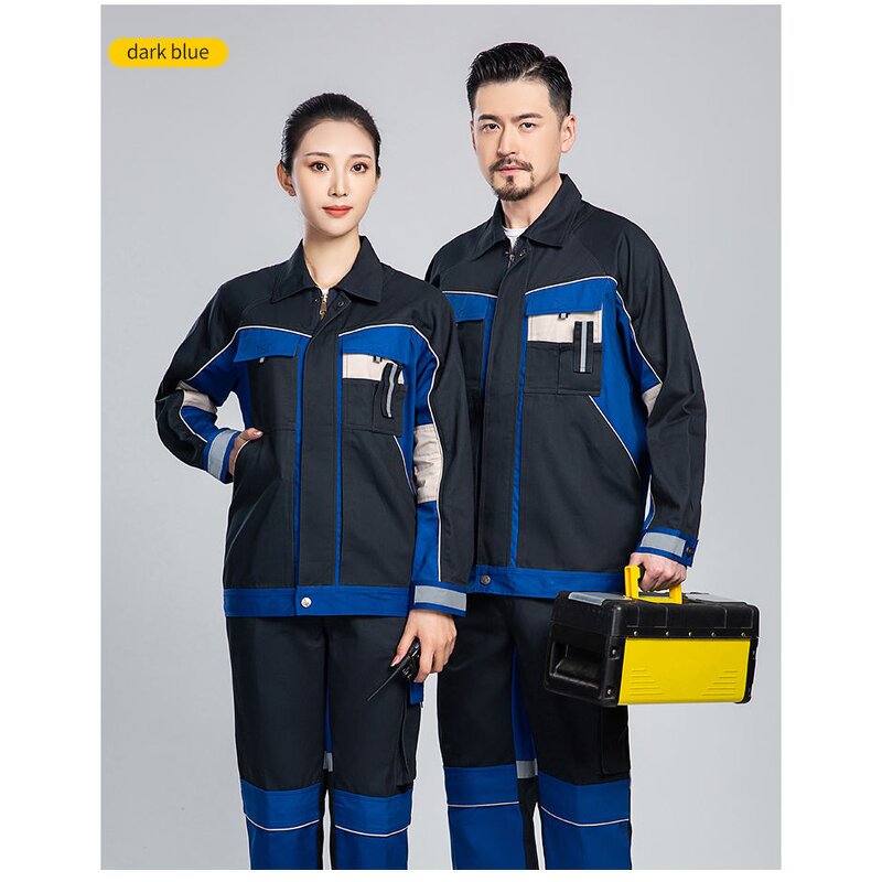 Workwear Uniform Manufacturer - Wholesale Unisex Workwear Jacket and Pants Breathable Men Industrial Work Clothes Customized Logo