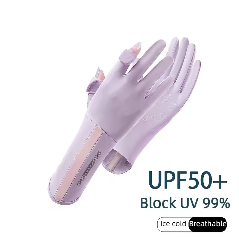 Sunscreen Gloves Manufacturer - Summer Driving Cycling UV Proof Sunshade Ice Silk Touch Screen for Women