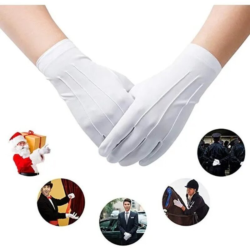 Cotton Gloves Manufacturer - Custom Logo 100% Premium Marching Band White Working Ceremonial