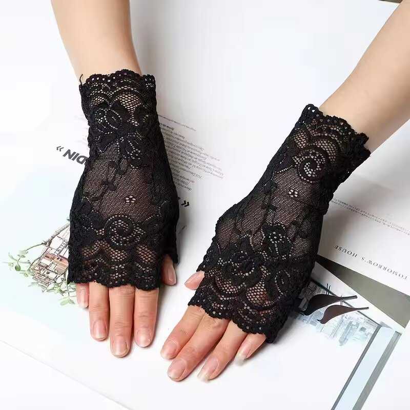 Fingerless Gloves Manufacturer - Summer Sunscreen Outdoor Sports Lightweight Non-Slip Lace Unisex for Driving Cycling Fashion Sexy Custom Logo