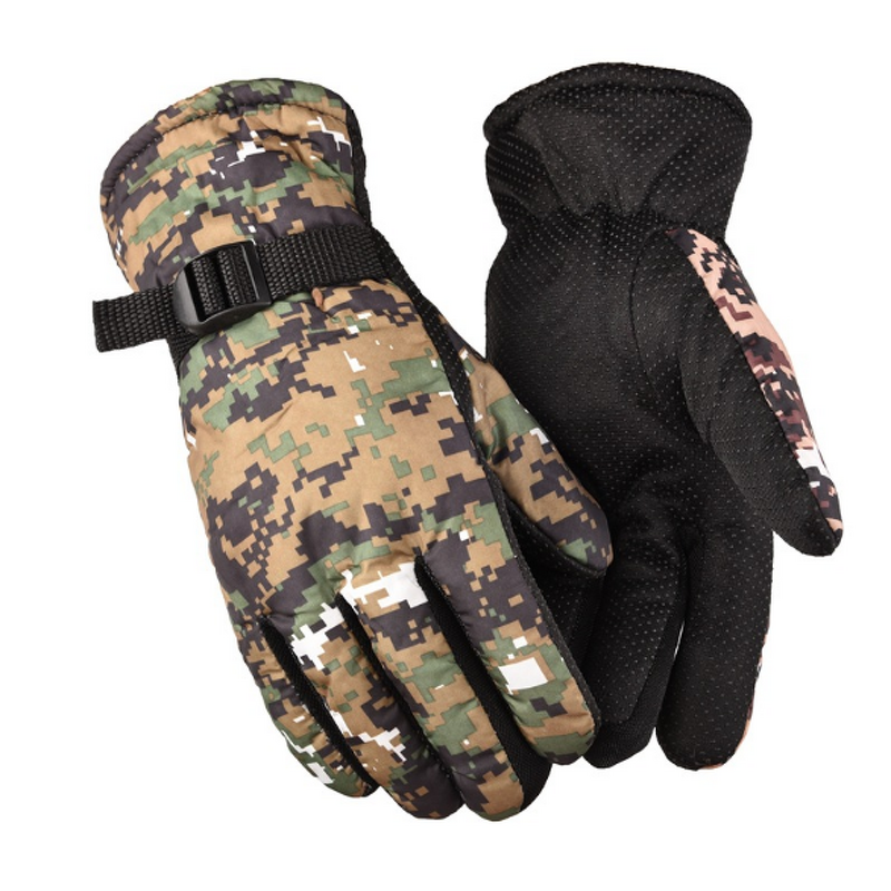 Winter Gloves Manufacturer - Plus Fleece Thick Men Wholesale Camo Waterproof Warm Outdoor Motorcycle Riding Ski