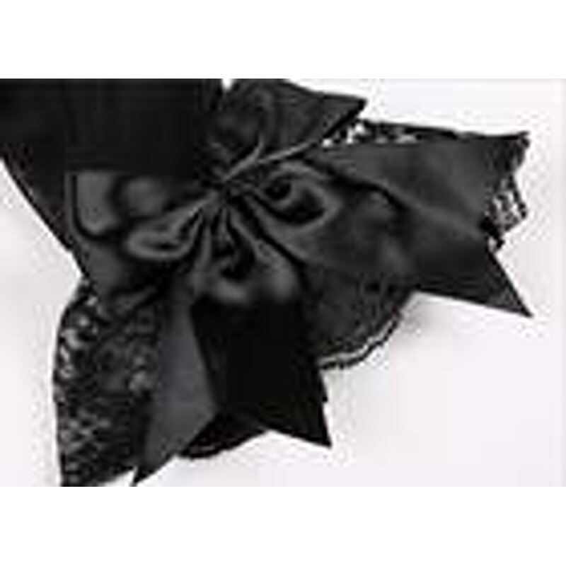Wedding Mittens Manufacturer - Elegant Women Summer Short Party UV Protection Wrist Vintage Black Bow Tie Mesh Gauze Lace