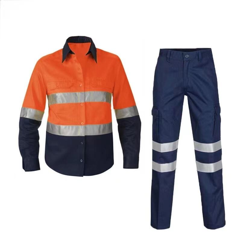 Safety Protection Suit Manufacturer - Premium Quality Customized Color and Logo Design Reflective Shirt with Pants