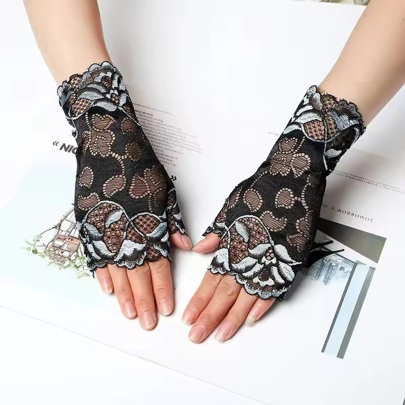 Fingerless Gloves Manufacturer - Summer Sunscreen Outdoor Sports Lightweight Non-Slip Lace Unisex for Driving Cycling Fashion Sexy Custom Logo