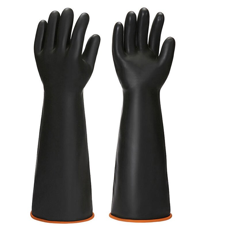 Protective Gloves Manufacturer - 35CM Lengthened Thickened Black Latex Acid Alkali Oil Resistant Wear Resistant Anti-smash Industrial
