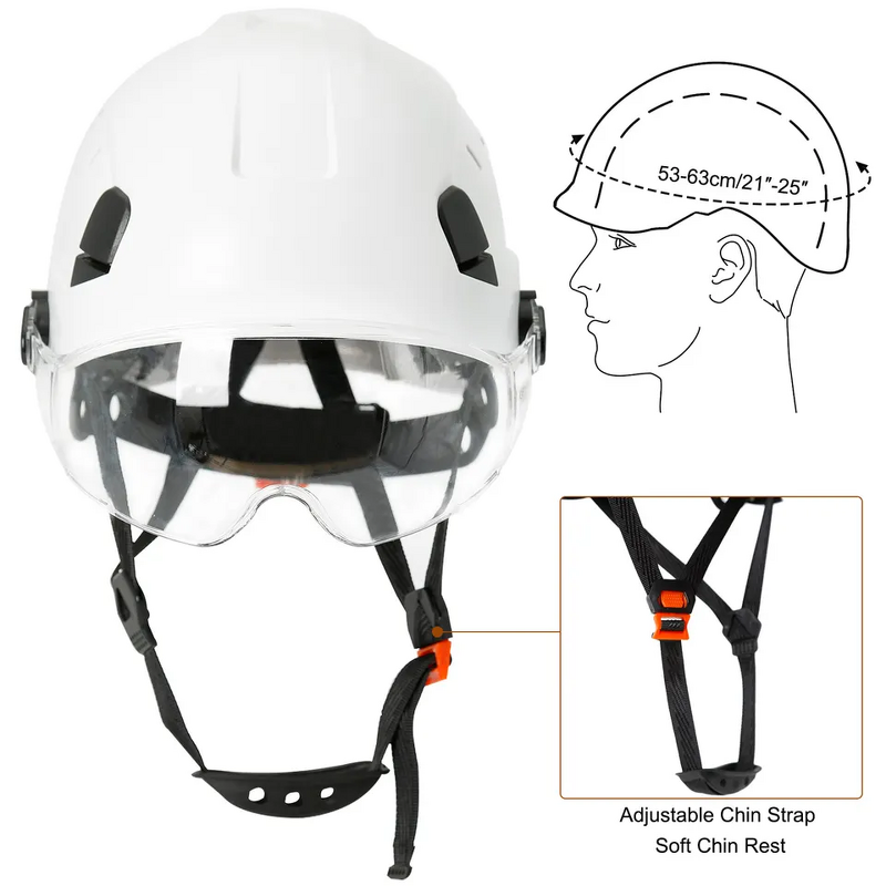 Safety Helmets Manufacturer - CE EN 397 ANSI Certified Lightweight ABS Construction Protective Hard Hats Visor for Climbing Rescue
