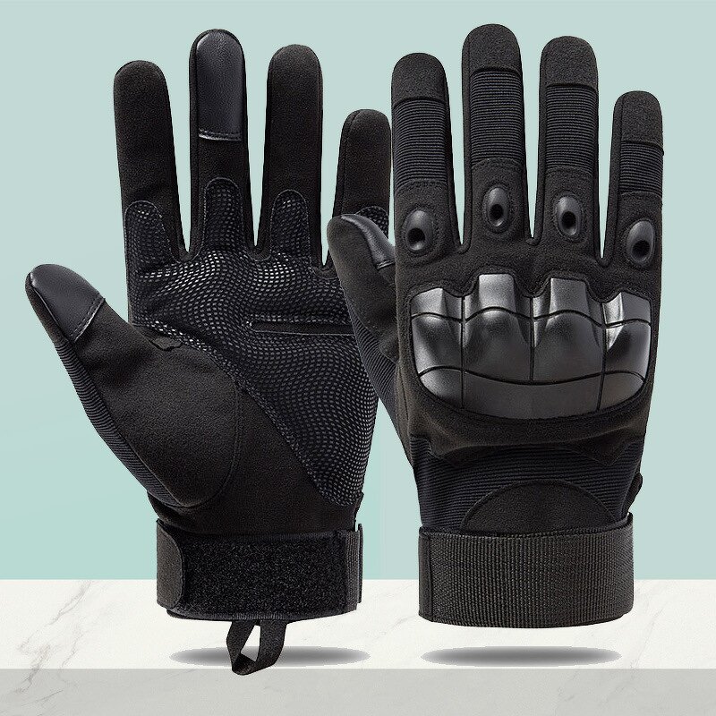 Tactical Gloves Manufacturer - High Quality All Finger Men's Anti Slip Anti-Cutting Anti-Vibration Reinforced Cuff Nylon Microfiber Outdoor