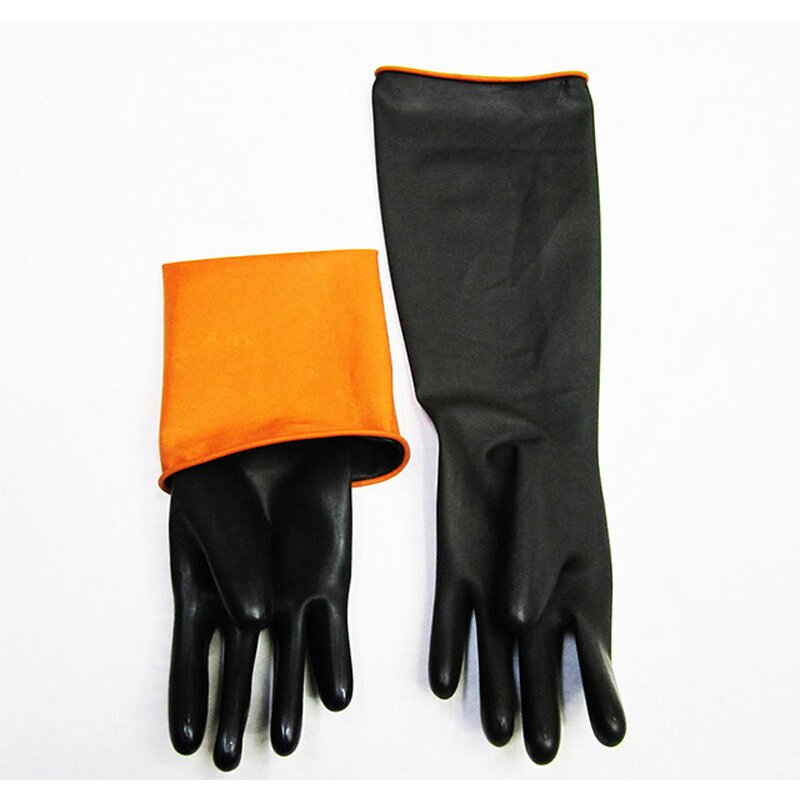 Protective Gloves Manufacturer - 35CM Lengthened Thickened Black Latex Acid Alkali Oil Resistant Wear Resistant Anti-smash Industrial