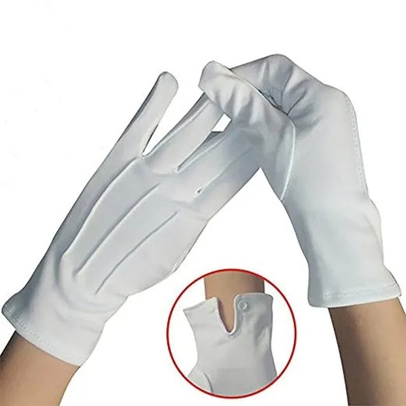 Cotton Gloves Manufacturer - Custom Logo 100% Premium Marching Band White Working Ceremonial