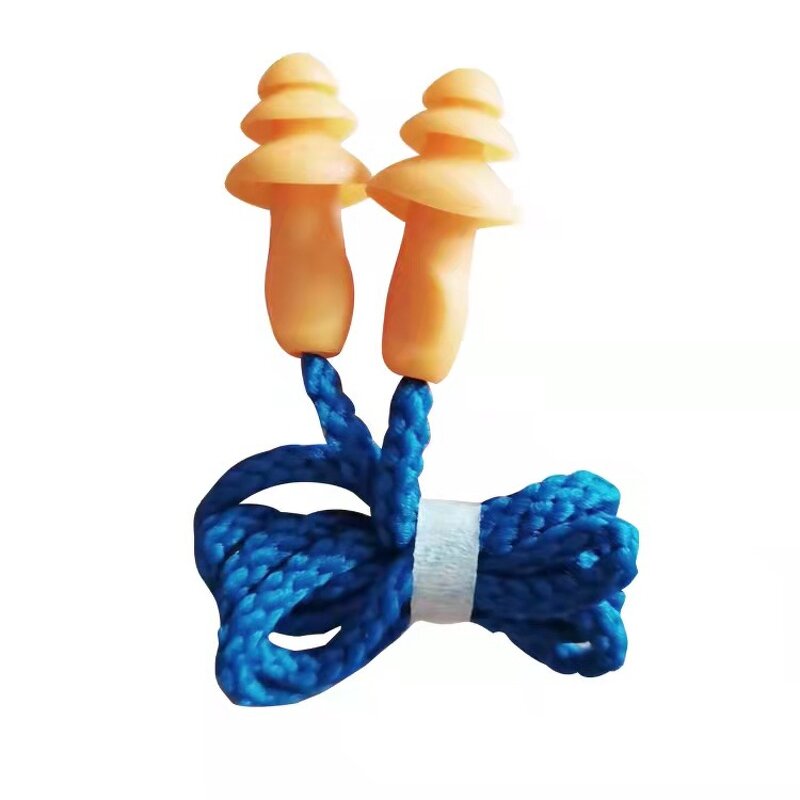 Silicone Earplugs Manufacturer - 3M 1270 Wire No Irritation Multi-Flange Blue Disposable Banded Pre-molded Waterproof Dustproof