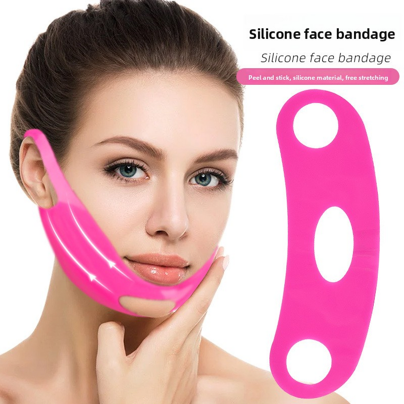 Face Bandage Manufacturer - New Rose Pink Elastic Soft Silicone Chin Strap V Line Lifting for Women Beauty Personal Care