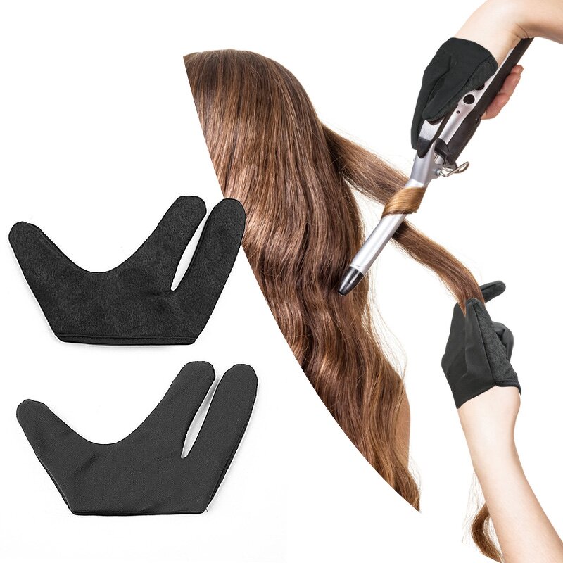 Heat Resistant Gloves Manufacturer - for Hair Styling Curling Wand 3 Finger Reusable Dye Heat Protector