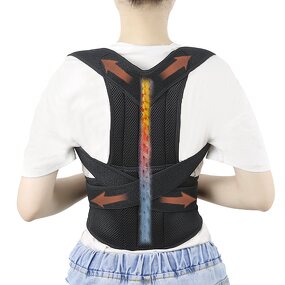 Posture Corrector Manufacturer - Adjustable Upper Back Strap Concealed Unisex Upper Back Shoulder Belt Support Black Universal Set