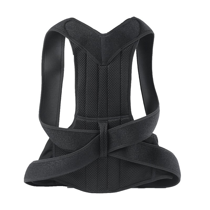 Posture Corrector Manufacturer - Adjustable Upper Back Strap Concealed Unisex Upper Back Shoulder Belt Support Black Universal Set
