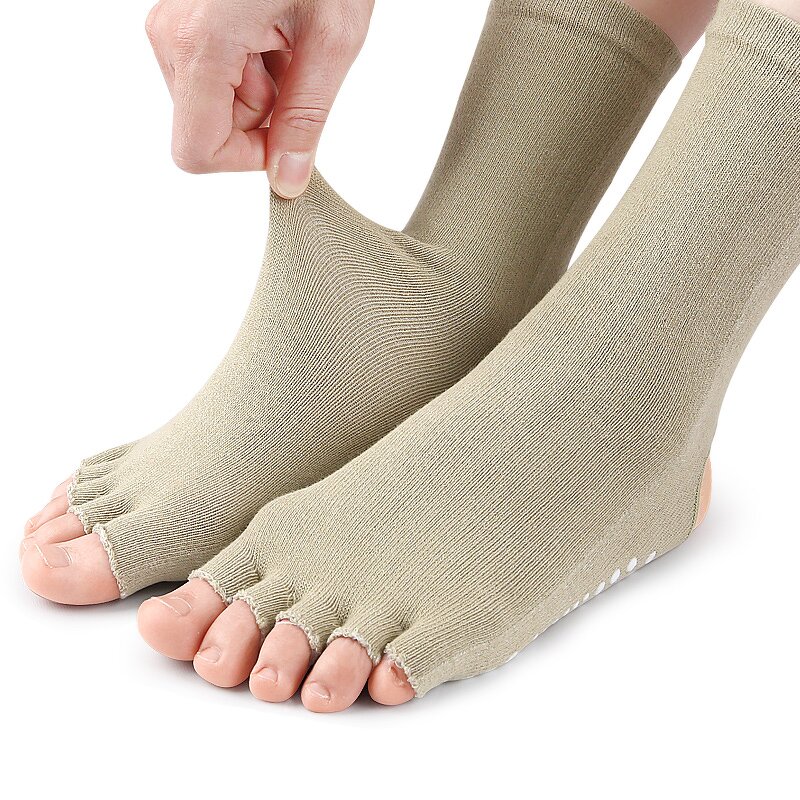 Yoga Socks Manufacturer - Fashion for Women Girls Workout Non-Slip Five Toe Training Dance with Grips