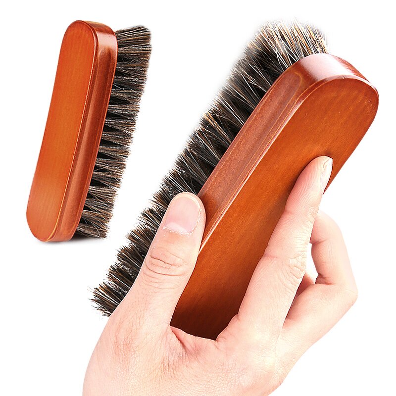 Shoe Shine Brush Manufacturer - Horsehair Horse Hair Bristles Wood Handle for Boots Shoes Leather Care