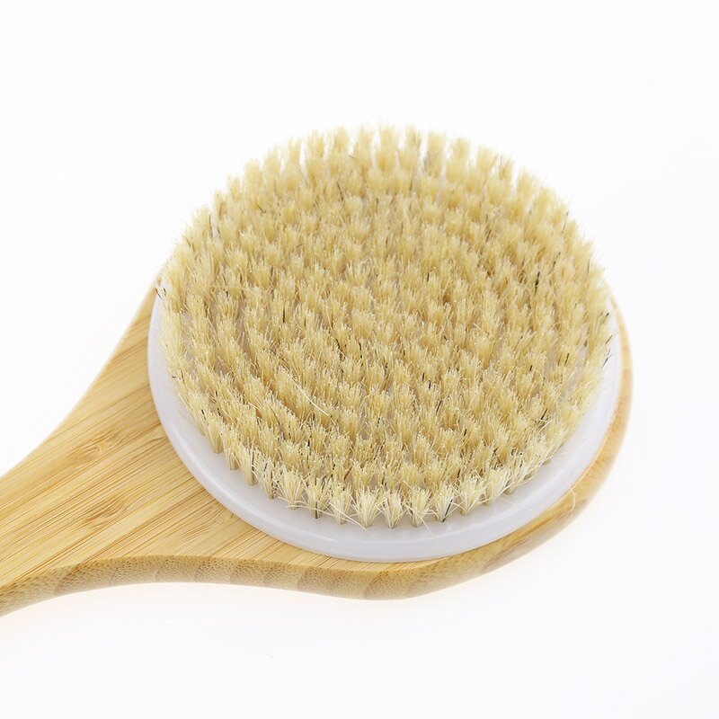 Shower Brush Manufacturer - with Natural Bristle Long Bamboo Handle Bath Body for Wet Dry Brushing Exfoliating Skin