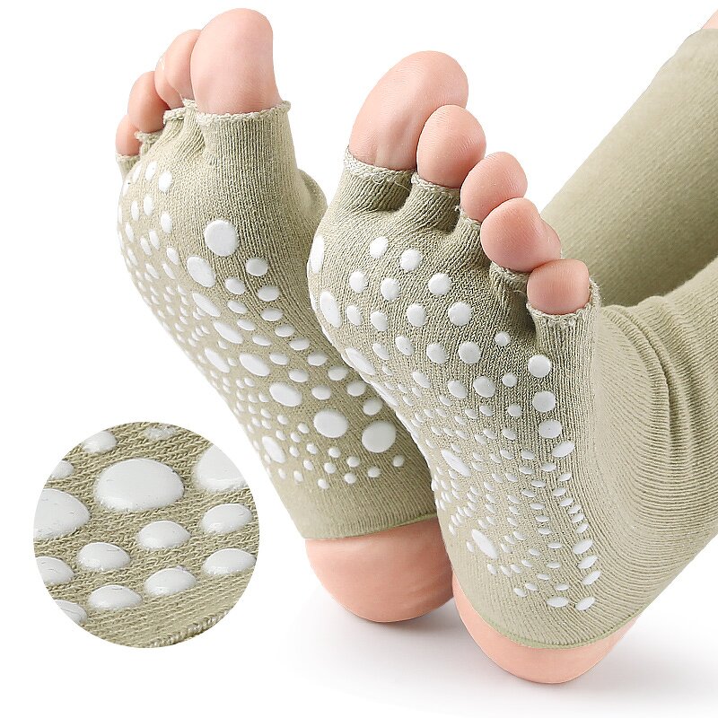 Yoga Socks Manufacturer - Fashion for Women Girls Workout Non-Slip Five Toe Training Dance with Grips