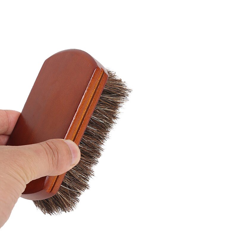 Horsehair Shoe Brush Manufacturer - Premium Genuine Soft Horse Hair Bristles Wood Handle for Shoes Boots Leather Care
