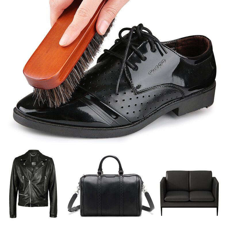 Shoe Shine Brush Manufacturer - Horsehair Horse Hair Bristles Wood Handle for Boots Shoes Leather Care