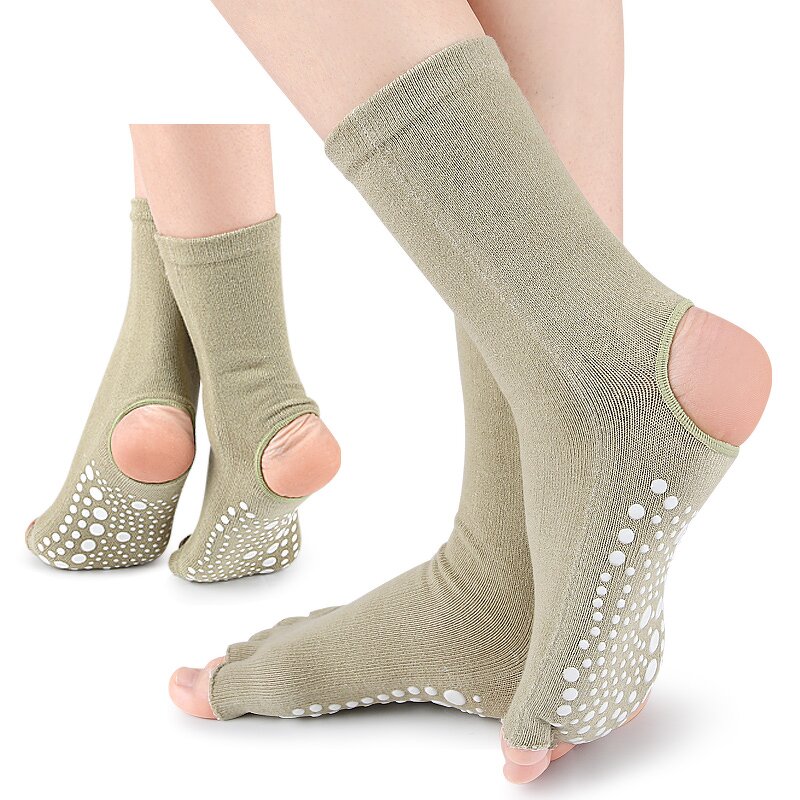 Yoga Socks Manufacturer - Fashion for Women Girls Workout Non-Slip Five Toe Training Dance with Grips