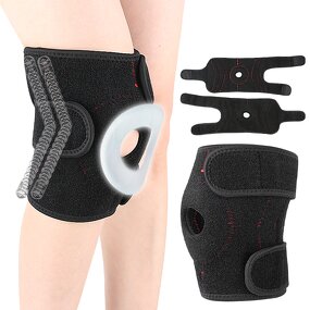 Knee Brace Manufacturer - with Side Stabilizers Patella Gel Pads Knee Pain Support Adjustable Compression Sleeve Wrap for Men Women