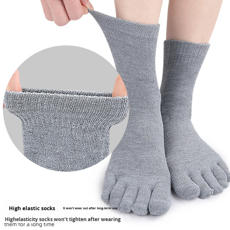 Toe Socks Manufacturer - Cotton Athletic Running Five Finger Crew Running Five-Toe Design