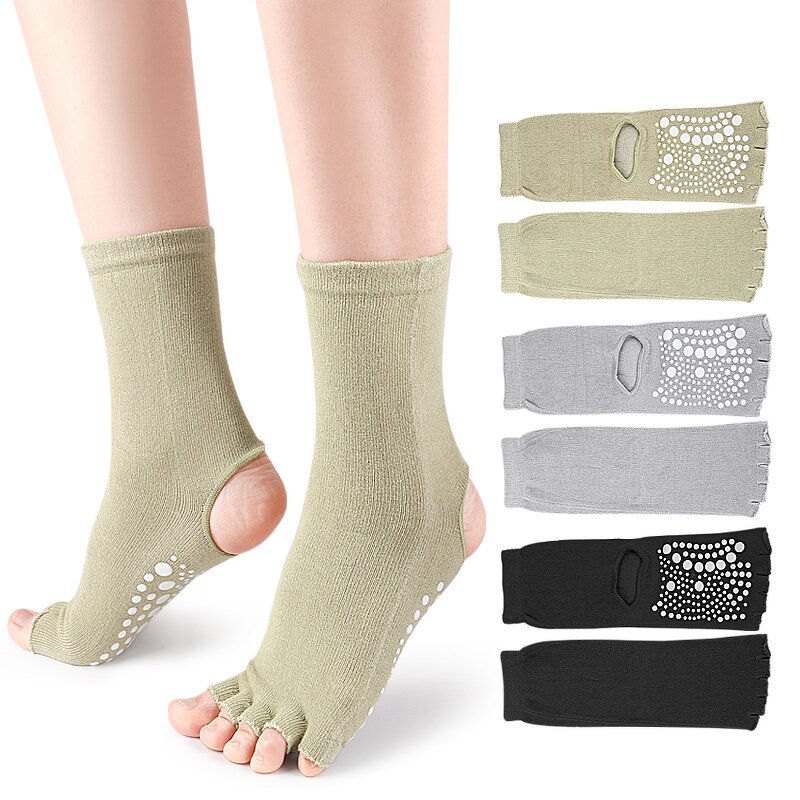 Yoga Socks Manufacturer - Fashion for Women Girls Workout Non-Slip Five Toe Training Dance with Grips