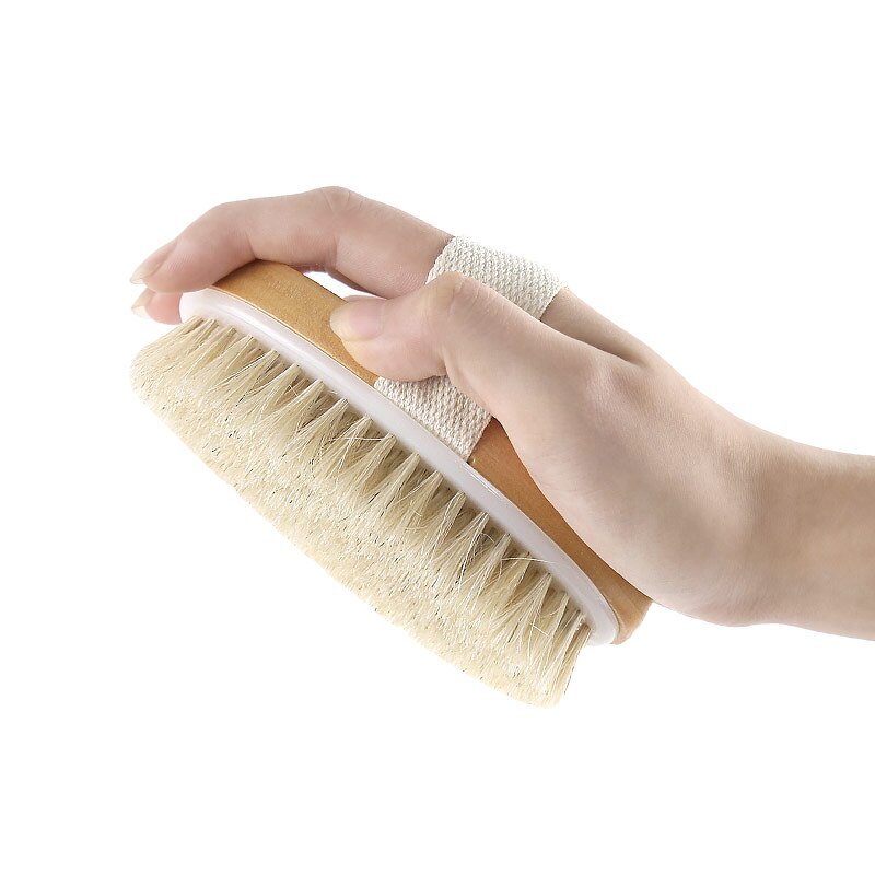 Bathing Brush Manufacturer - Hemu Soft Dry Skin Body Removable Natural Bristles Exfoliating Body Bath