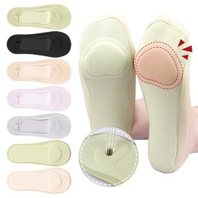 No Show Socks Manufacturer - with Metatarsal Pads Women Nylon Ultra Low Cut Non-Slip Thin Liner Invisible Hidden for Flats