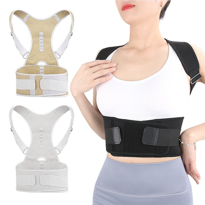 Back Brace Manufacturer - Neoprene Thoracic Posture Corrector Magnetic Lumbar Support Belt Adjustable Straps Unisex Shoulder Upright