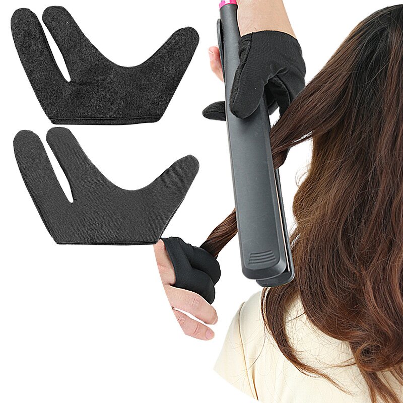 Heat Resistant Gloves Manufacturer - for Hair Styling Curling Wand 3 Finger Reusable Dye Heat Protector