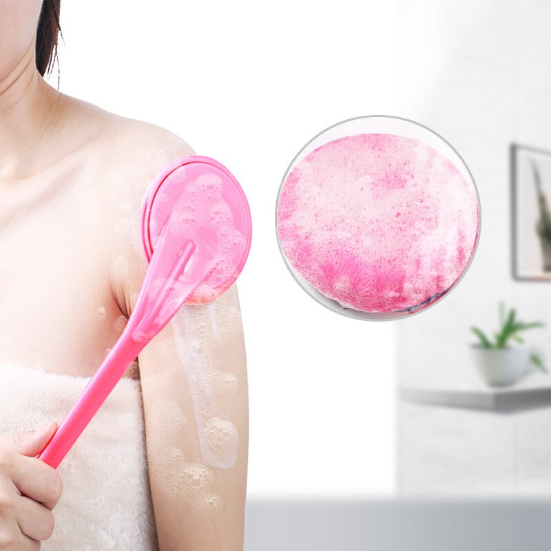 Silicone Bath Body Brush Manufacturer - 2 in 1 Exfoliator Back Long Handle for Shower with Silicone Dots Shower Back Scrubber