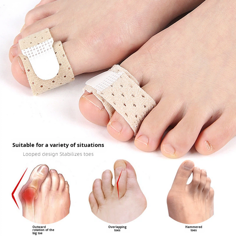 Hammer Toe Corrector Manufacturer - for Women Men Reusable Fabric Buddy Wraps for Broken Toes Cushioned Toe Splint Straightener