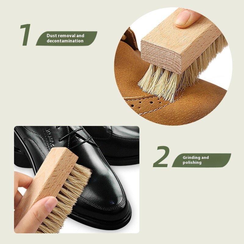 Horse Hair Brush Manufacturer - Solid Wood Square for Shoe Care Soft Wool Leather Shoe Seat Polishing Dust Removal Washing