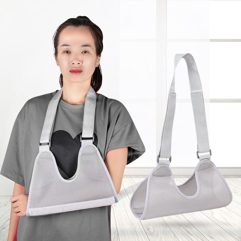 Hand Guard Manufacturer - Adjustable Breathable Grey Sports Protection One Size Fits Most Stable Support Arm Sling Split Strap Technology