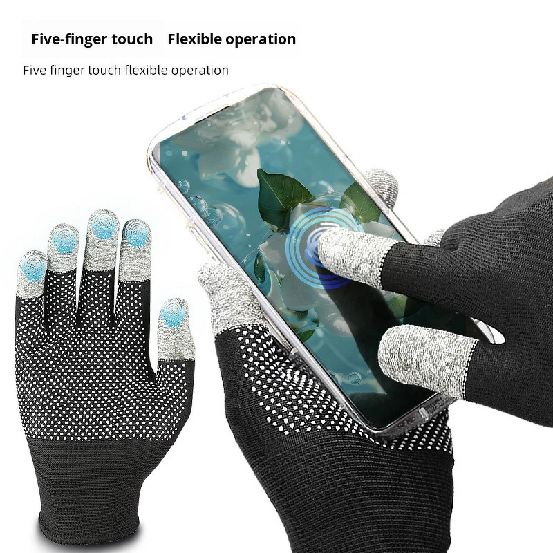 Touchscreen Gloves Manufacturer - Lengthened Five-finger for Electronic Musical Instruments Gaming Anti-slip Nylon PVC
