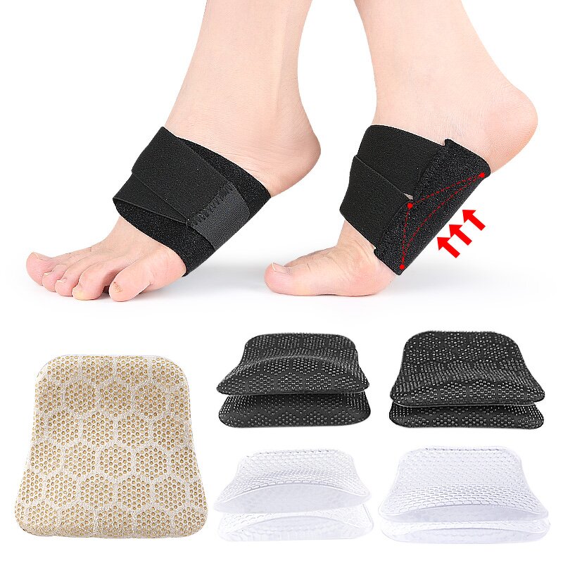 Arch Support Braces Manufacturer - Gel Pads Orthotic for Women Men Adjustable Compression Bands with Removable Arch Support Pads