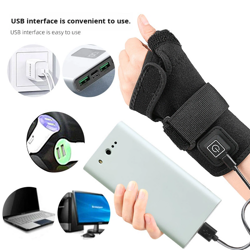 Wrist Heating Pad Manufacturer - Massage for Pain Relief Rechargeable Heated Wrist Brace for Carpal Tunnel Heated Wrist Wrap for Arthritis