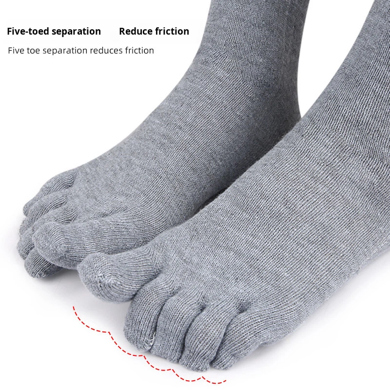 Toe Socks Manufacturer - Cotton Athletic Running Five Finger Crew Running Five-Toe Design