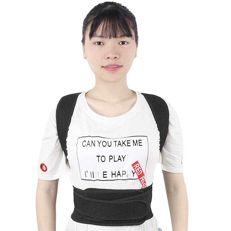 Posture Corrector Manufacturer - Adjustable Upper Back Strap Concealed Unisex Upper Back Shoulder Belt Support Black Universal Set