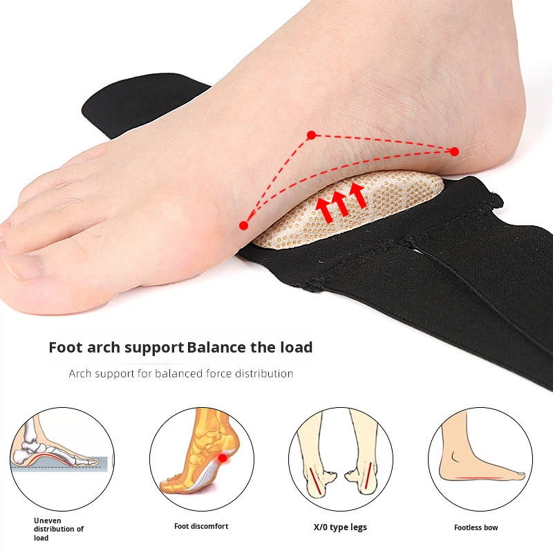 Arch Support Braces Manufacturer - Gel Pads Orthotic for Women Men Adjustable Compression Bands with Removable Arch Support Pads